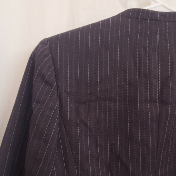 G2000 Blazer Size 7 Juniors Black Pinstripe Wool Blend Long Sleeve Hook Closure - Picture 7 of 12